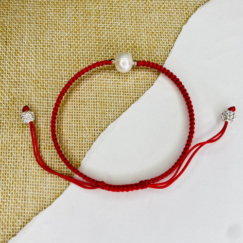 STRING AND PEARL ANKLET