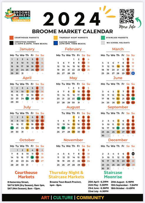 Broome market dates for 2024