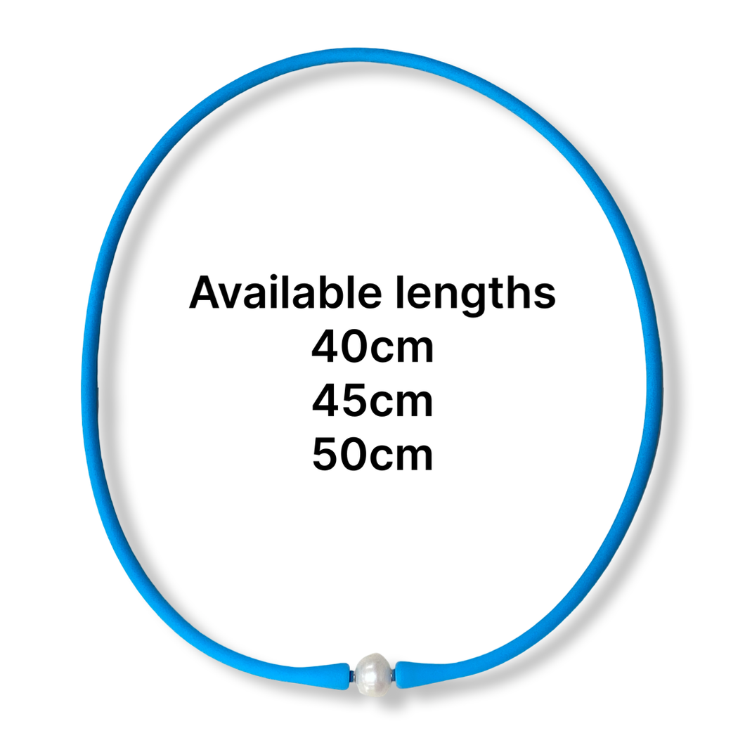 SILICONE NECKBAND TURQUOISE with & without pearl