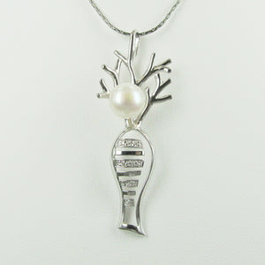 STAIRCASE TO THE MOON BOAB TREE PENDANT WITH CZ'S