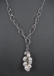 PEARL CLUSTER DROP NECKLACE